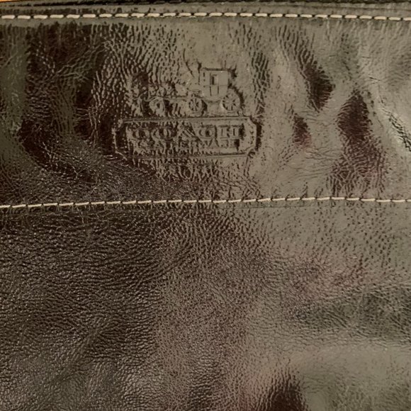 Coach Zoe Patent Leather Hobo Shoulder Bag--Black - Picture 2 of 16